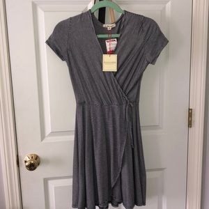 Striped flowy wrap dress